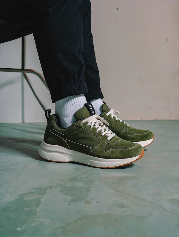 Close-up of Green Sneakers