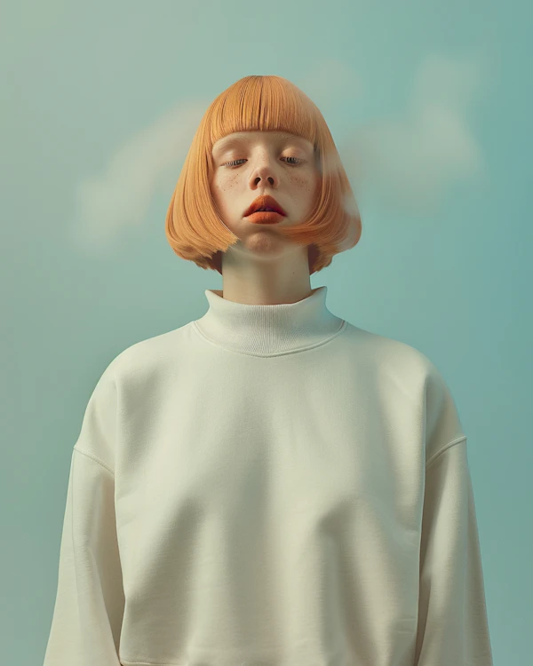 Tranquil Portrait of Young Woman with Orange Hair