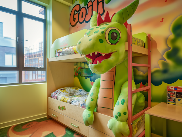 Whimsical Children's Room with Plush Dragon