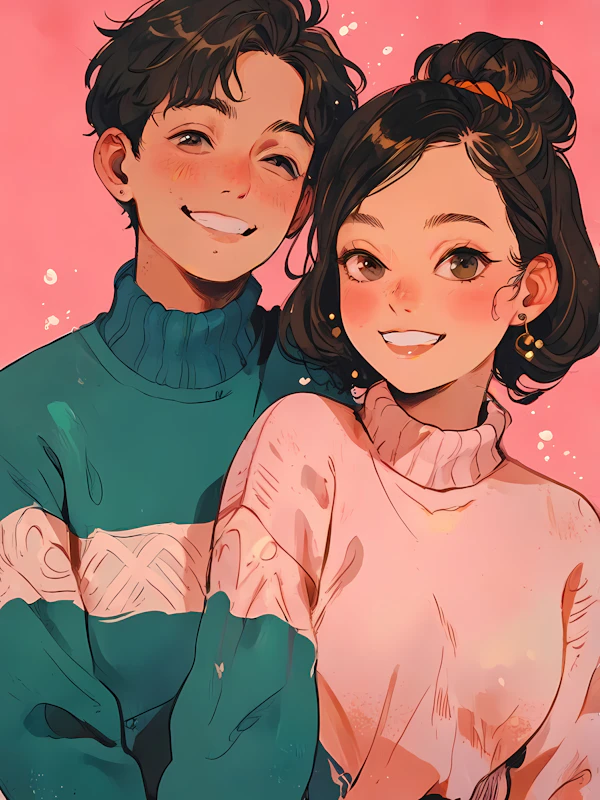 Smiling Couple Illustration
