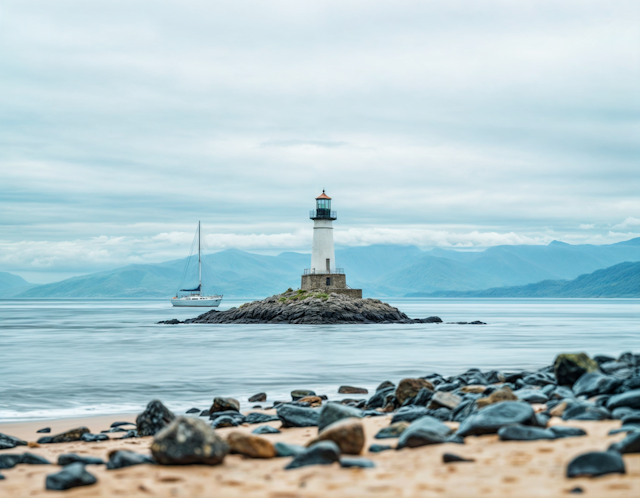 Serene Coastal Lighthouse Scene