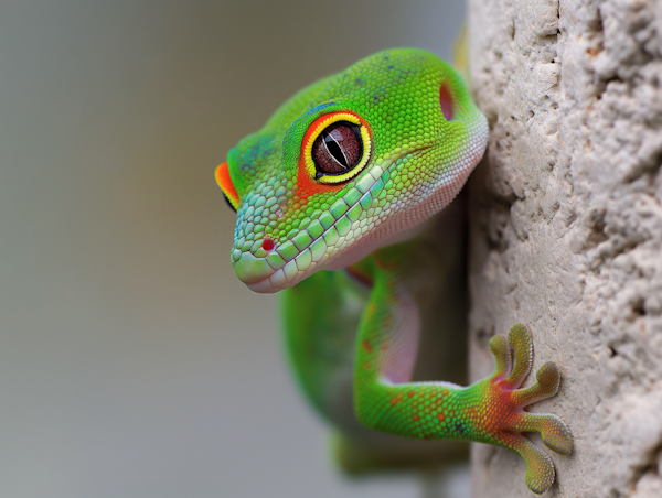 Vibrant Green Day Gecko Close-Up