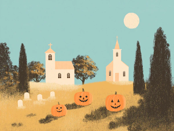 Pastoral Halloween Scene