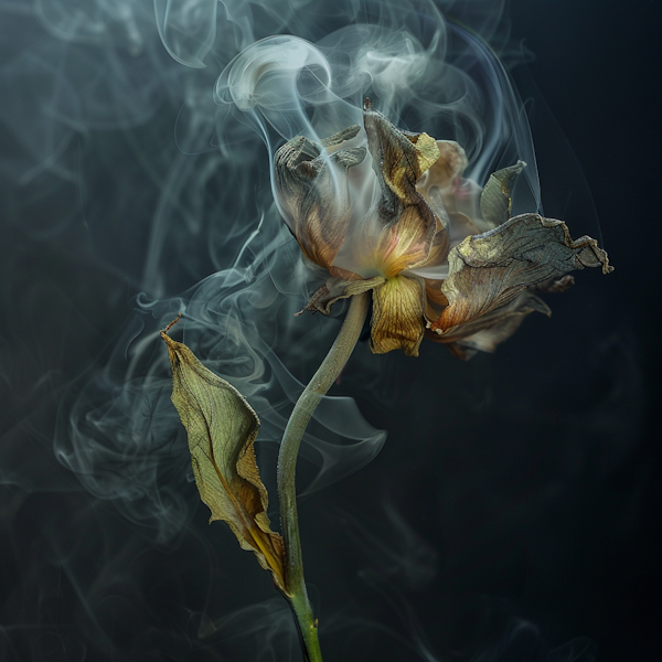 Withered Rose Enshrouded in Smoke