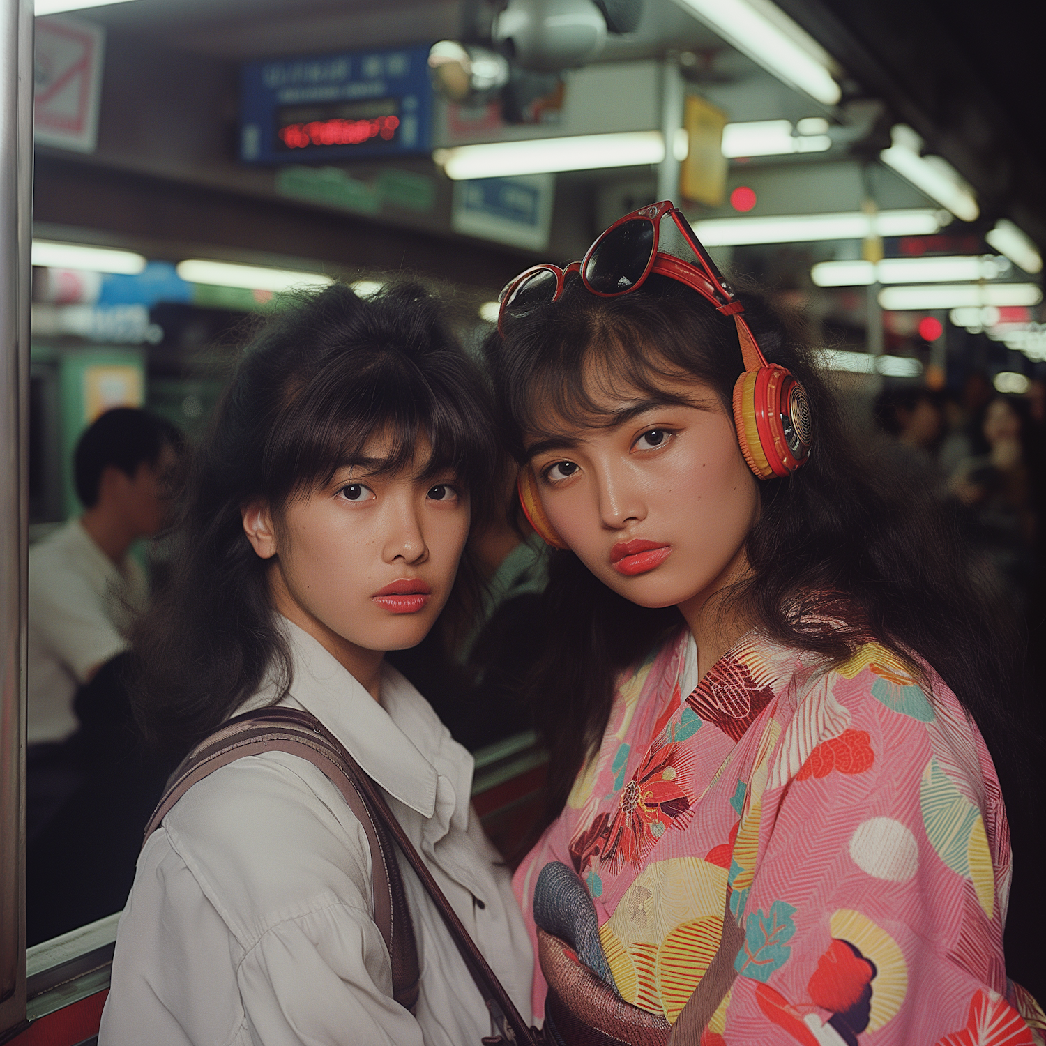 Stylish Women in the Subway