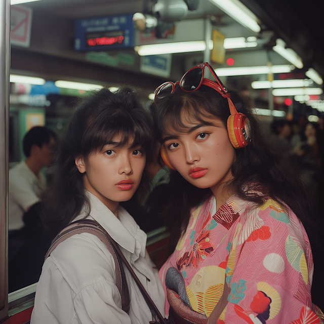 Stylish Women in the Subway