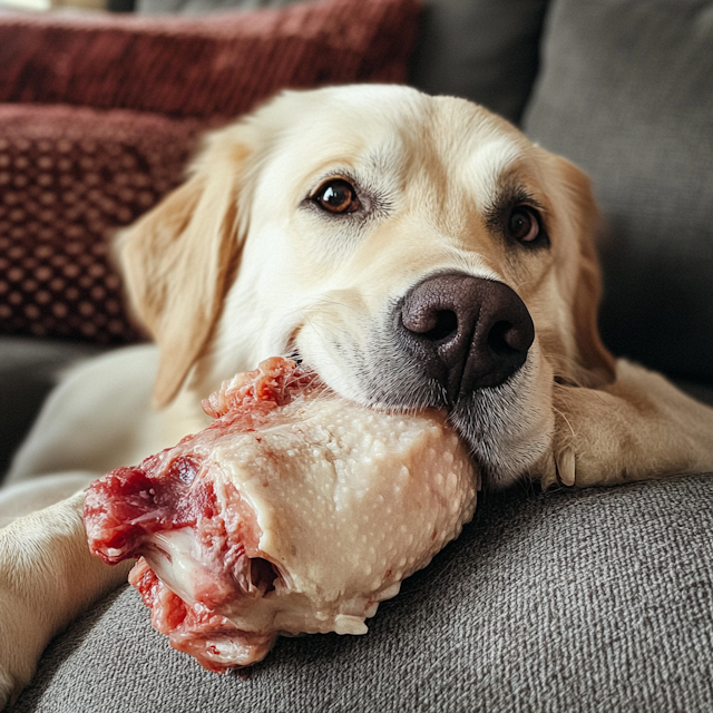 Golden Retriever with Bone