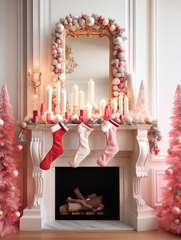 Festive Fireplace Mantel