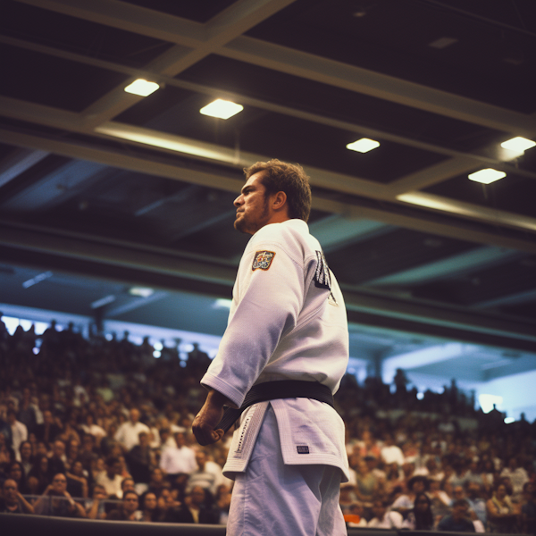 Assertive Judo Competitor in Preparation