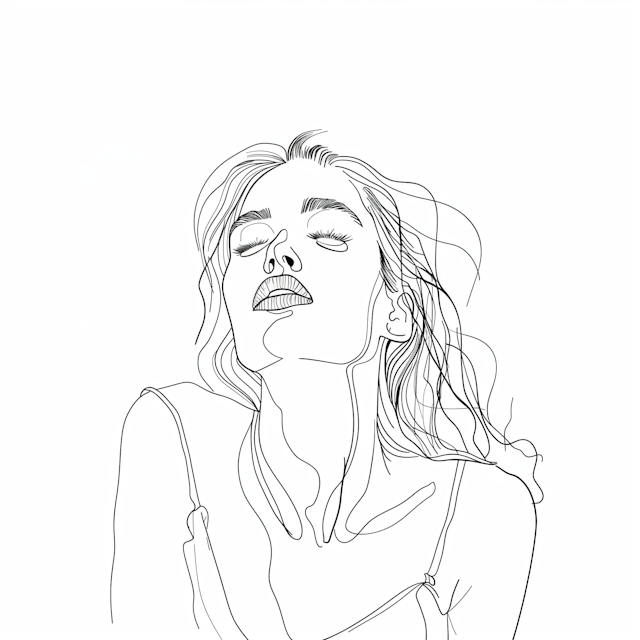 Minimalist Line Drawing of a Woman