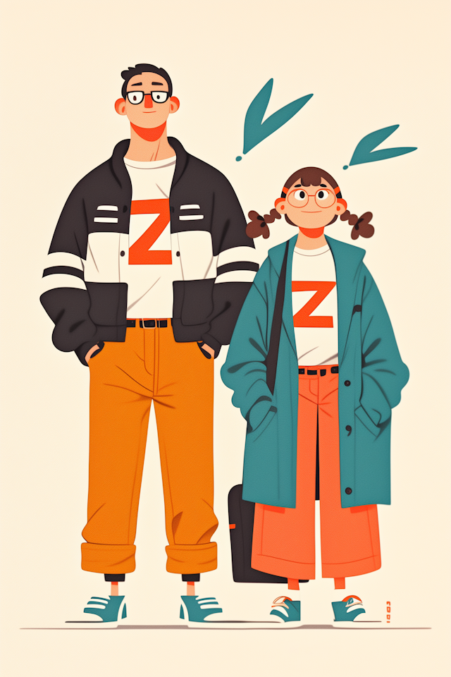 Casual Duo with Vibrant Style