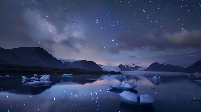 Serene Icy Nightscape