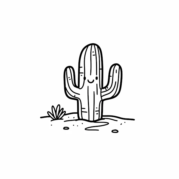 Smiling Cactus Art