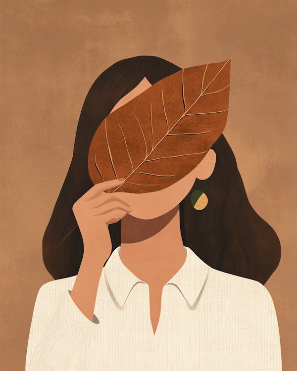 Woman with Leaf