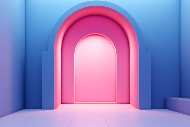 Luminous Gateway in Surreal Hues