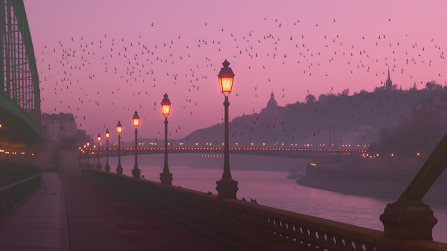 Twilight Riverside Scene