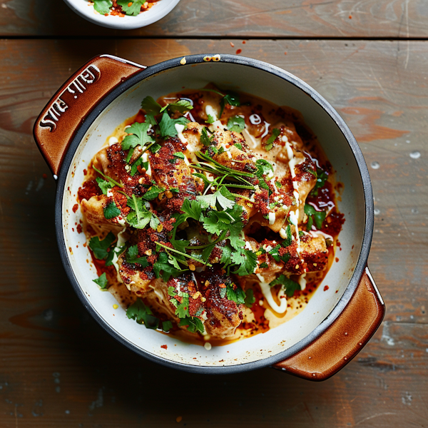 Savory Spicy Chicken Cuisine Close-Up