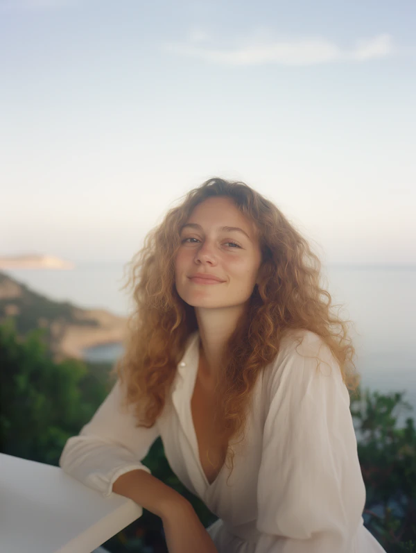 Woman in Tranquil Outdoor Setting