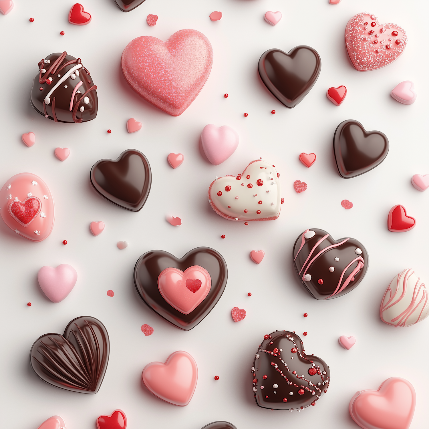 Heart-Shaped Chocolates and Candies