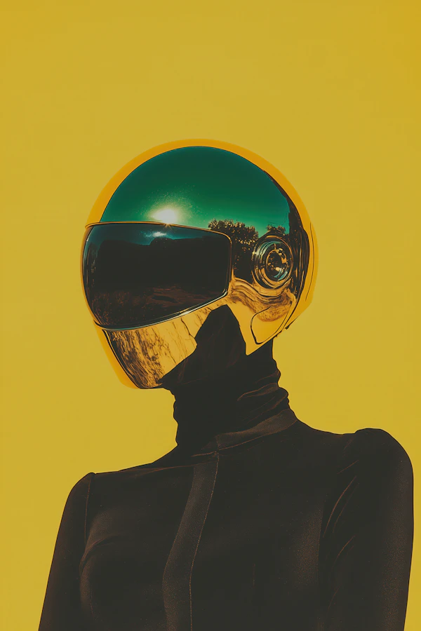 Futuristic Golden Helmet