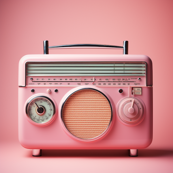 Monochromatic Pink Vintage Radio