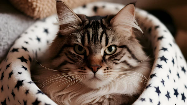 Fluffy Tabby Cat Resting