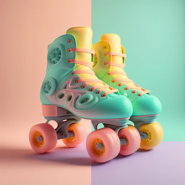 Vibrant Pastel Roller Skates