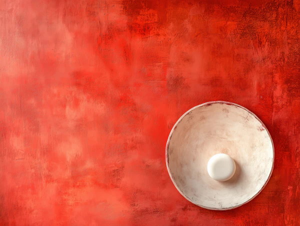 Minimalist Red Plate Scene