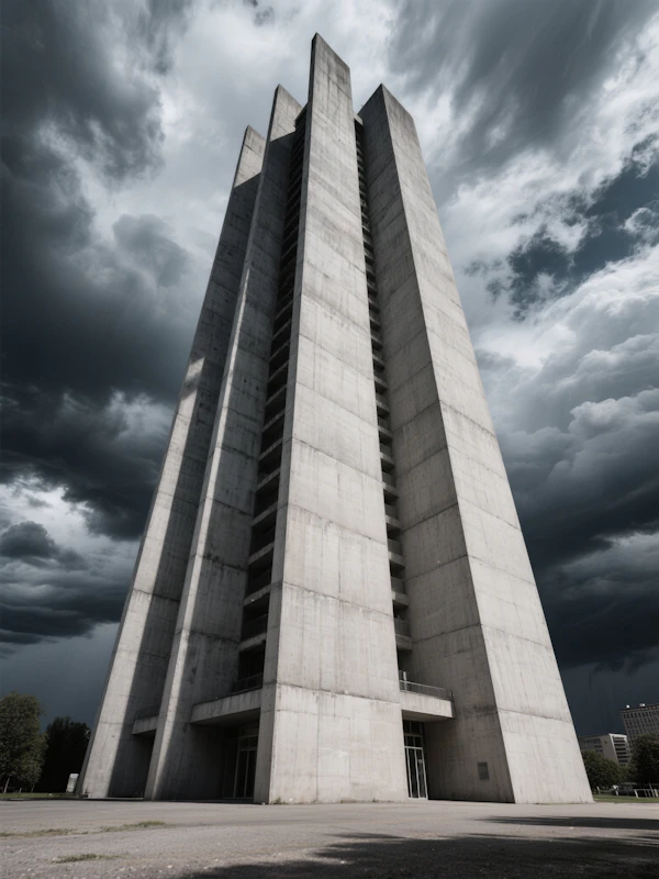 Brutalist Concrete Building