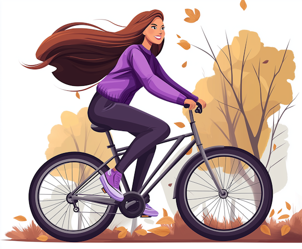 Joyful Bike Ride in Autumn