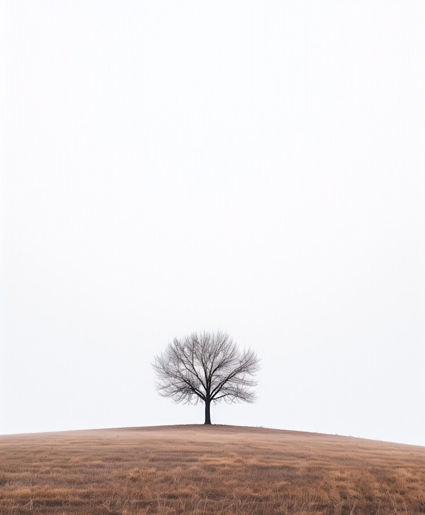 Solitary Tree on a Gentle Slope