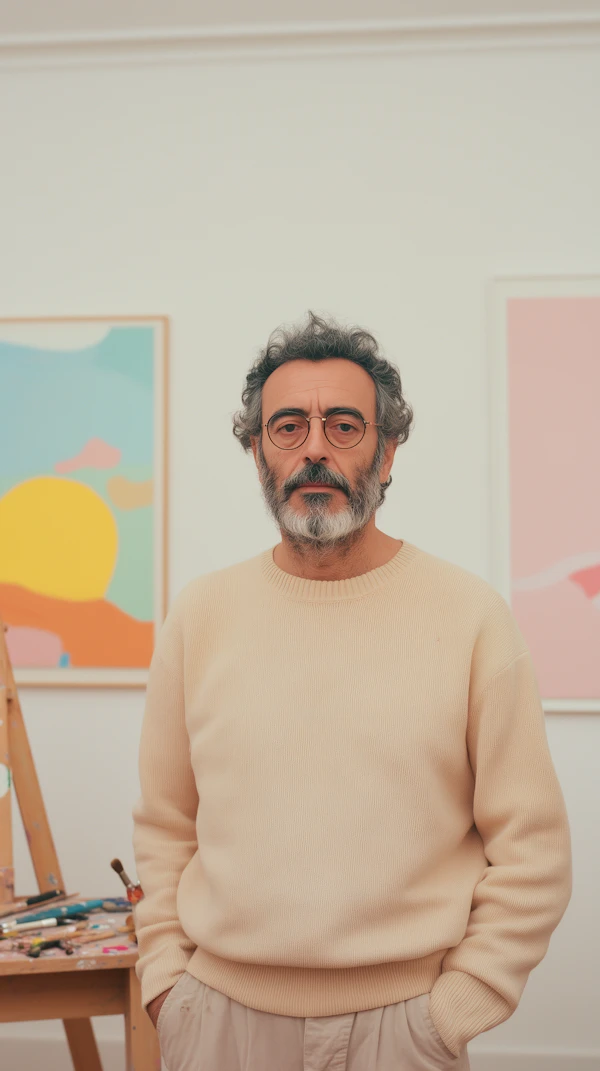 Man in Art Studio