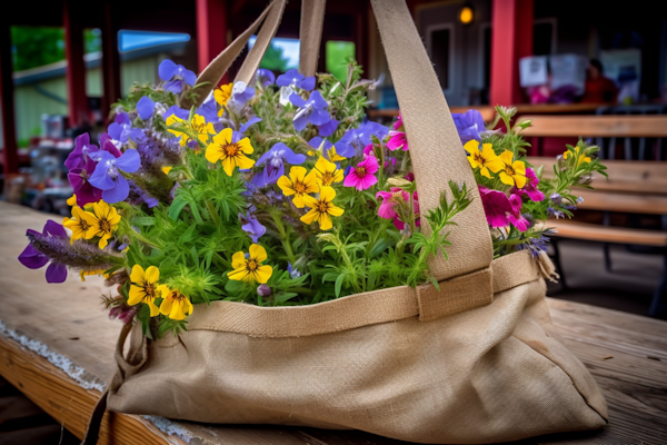 Spring Abundance Tote with Wildflowers