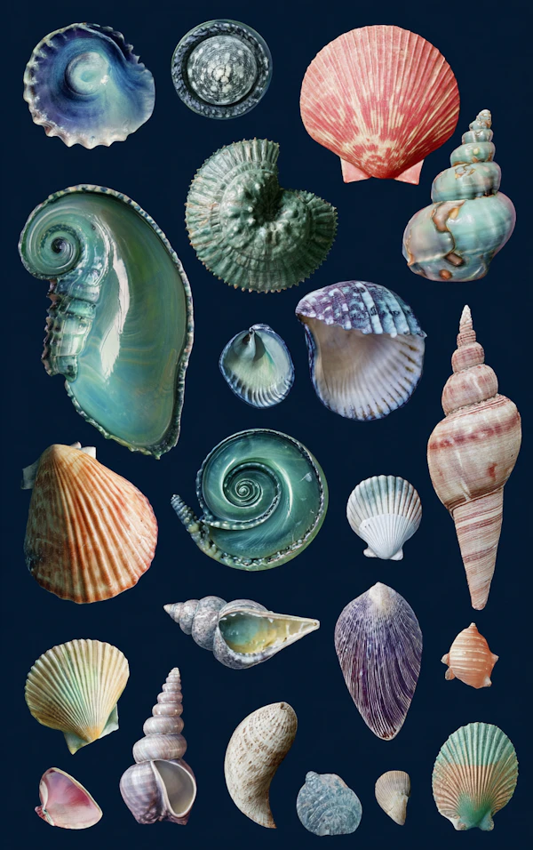 Vibrant Seashell Display