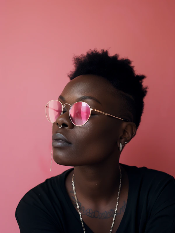 Stylish Woman with Pink Sunglasses
