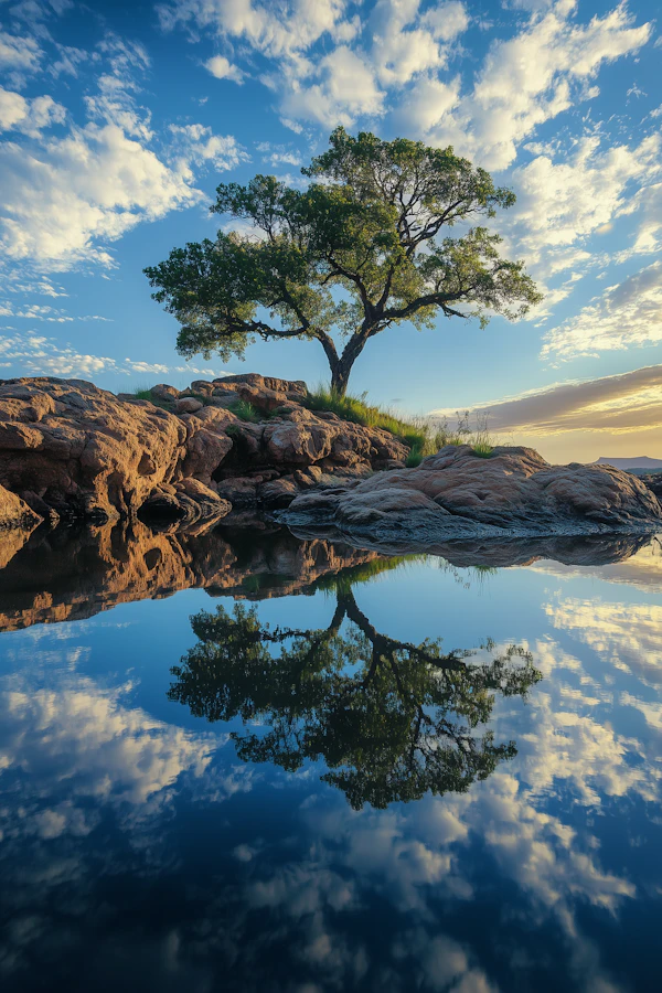 Solitary Tree Reflection