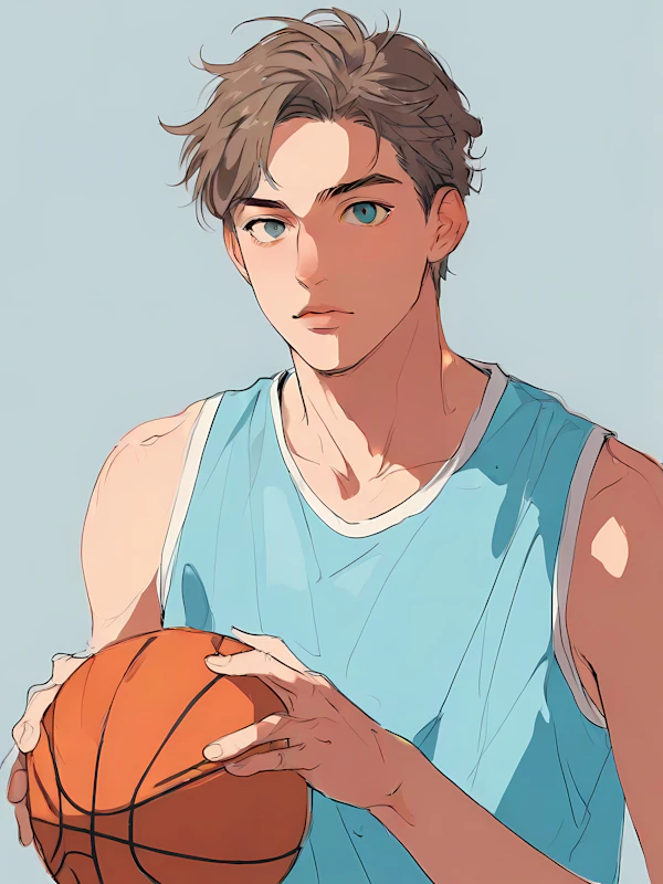 Young Man with Basketball