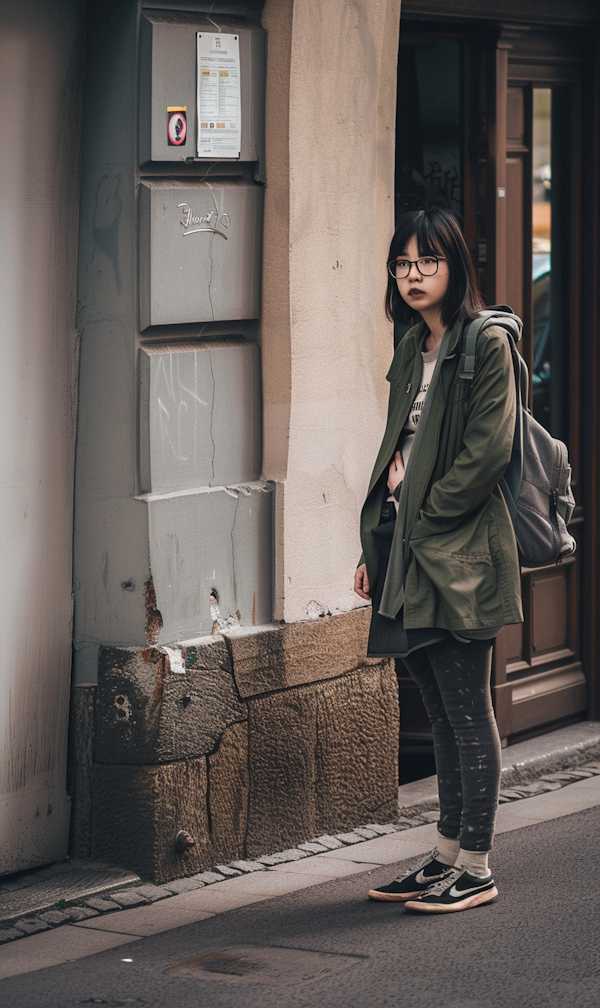 Young Woman on City Street