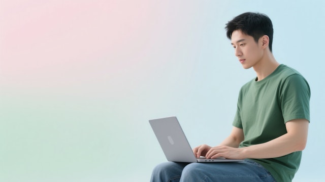 Man Using Laptop