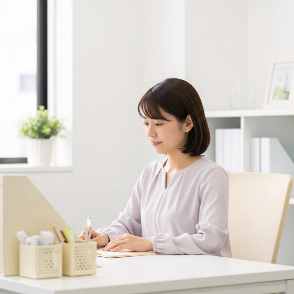 Woman Writing at Desk