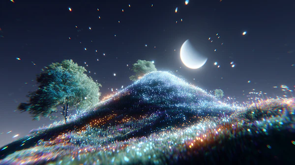 Surreal Moonlit Landscape