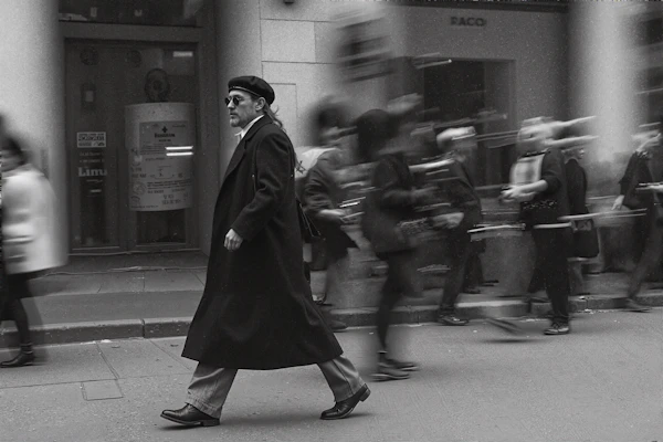 Man Walking in Urban Setting