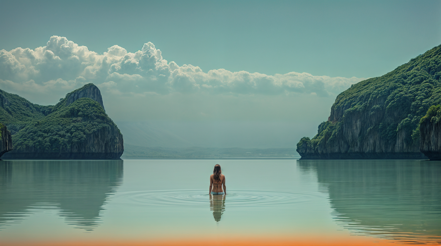 Serene Lakeside Contemplation