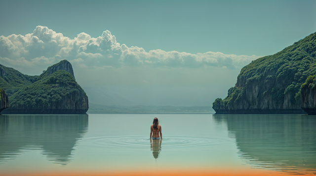 Serene Lakeside Contemplation