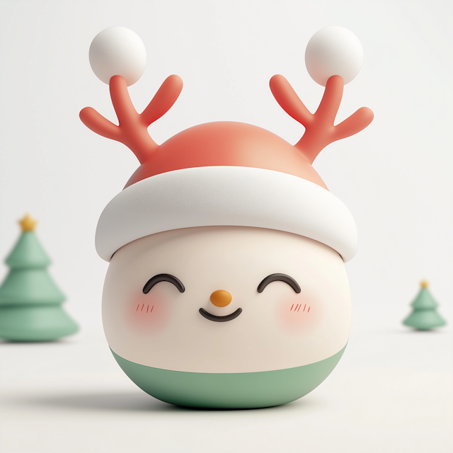 Festive Character with Santa Hat