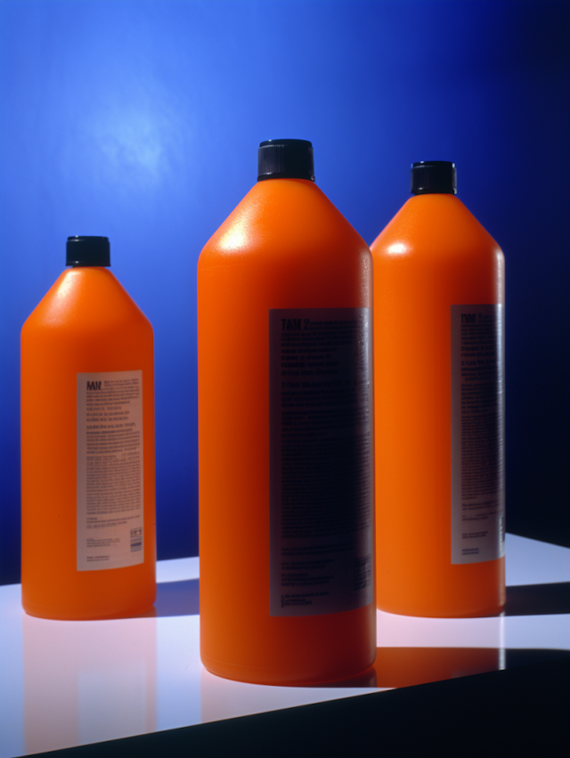 Gradient Orange Bottles Trio Against Blue