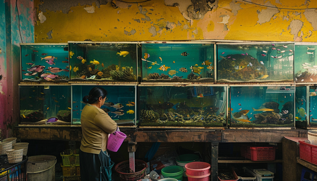 Indoor Aquatic Store Scene