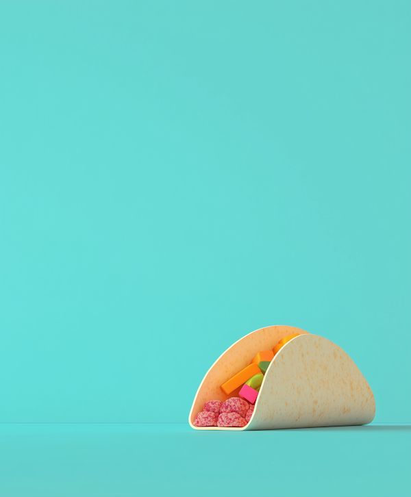 Colorful Taco with Salami and Cheese