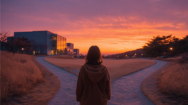 Sunset Path Contemplation