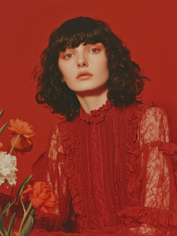 Woman in Red Portrait